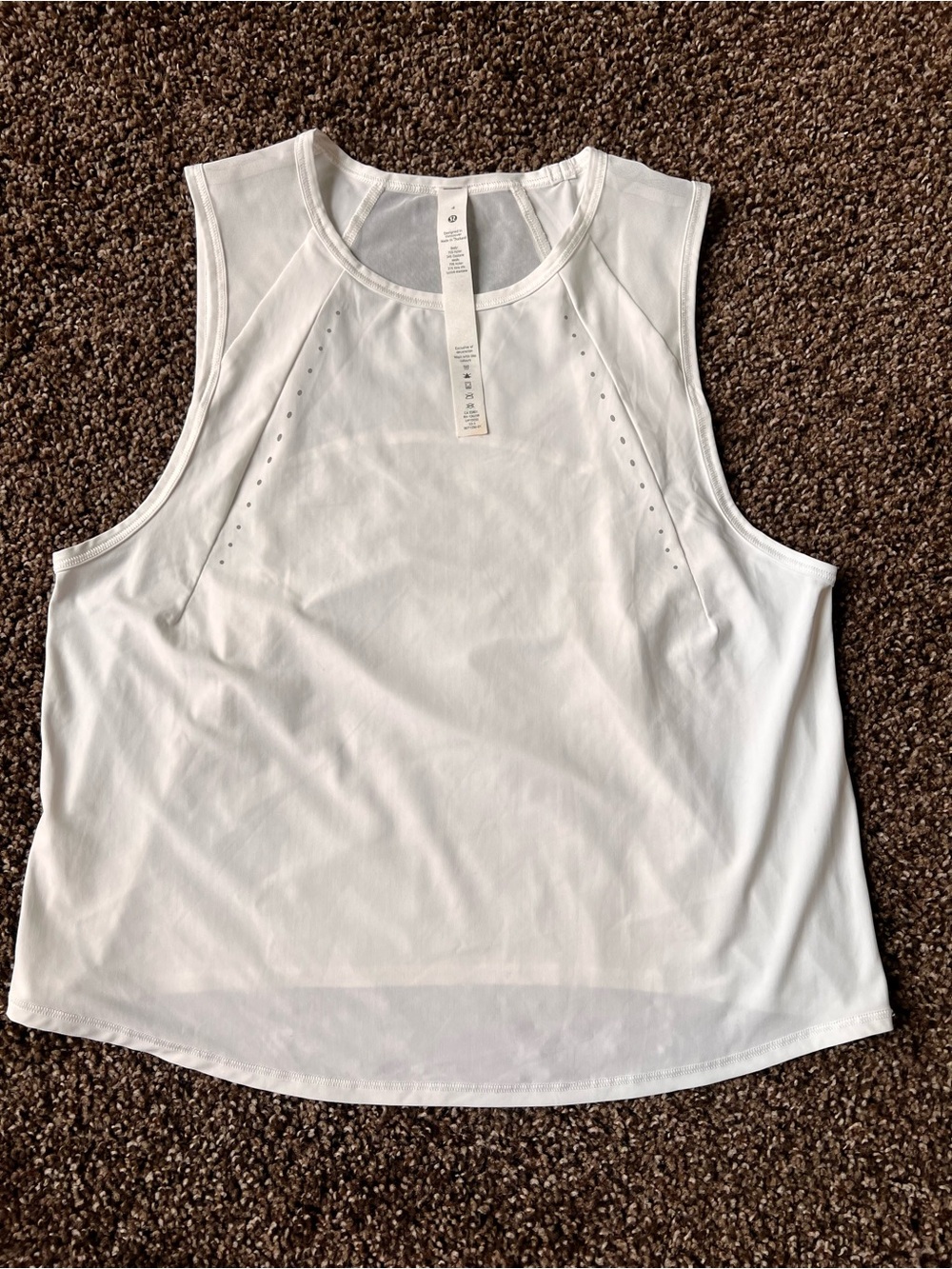 lululemon athletica White Athletic Tank with Perforated Details